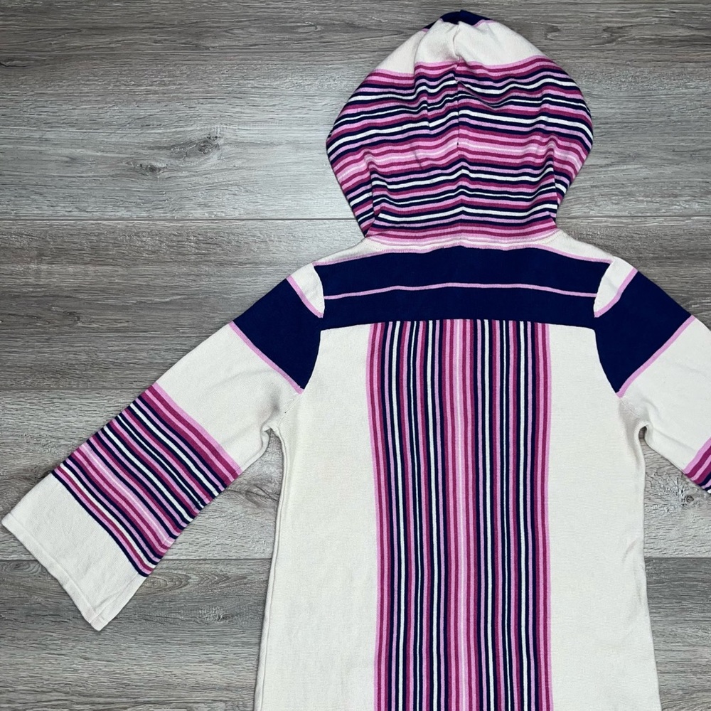 Matix Hooded Beach Coverup Large | Hooded Sweater Coverup L Cream Blue Pink - Picture 12 of 15